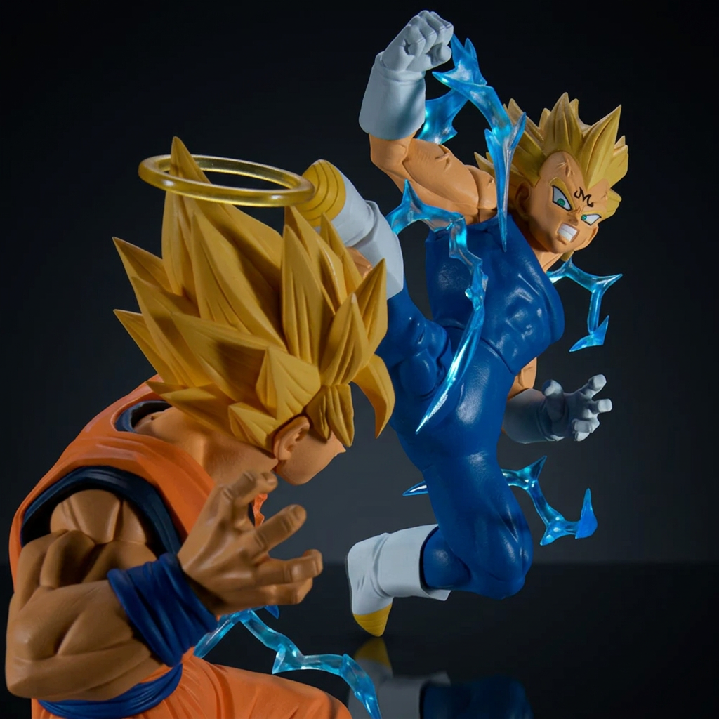 Figura Colección Match Makers · Son Goku y Vegeta Super Saiyajin (2 figuras)